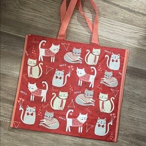 T.J.Maxx Valentine ❤️🐈Red Cat Design Reusable Tote Bag